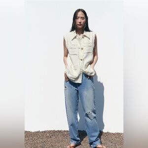 Zara Cream Vest for Women